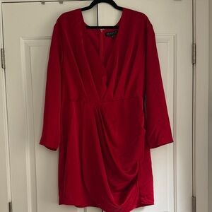 Eloquii Vibrant Red Long Sleeve Dress